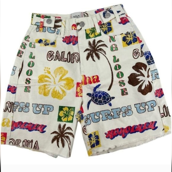 BDG Urban Outfitters Womens Aloha Surf Graphic Shorts California Print Size 25 - Picture 2 of 16